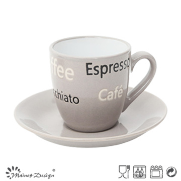 Light Grey Color 3oz Espresso Cup &amp; Pires